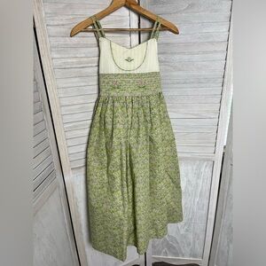 Long Smocked dress fall autumn/spring ddouble spaghetti straps. Tie bag sz10T